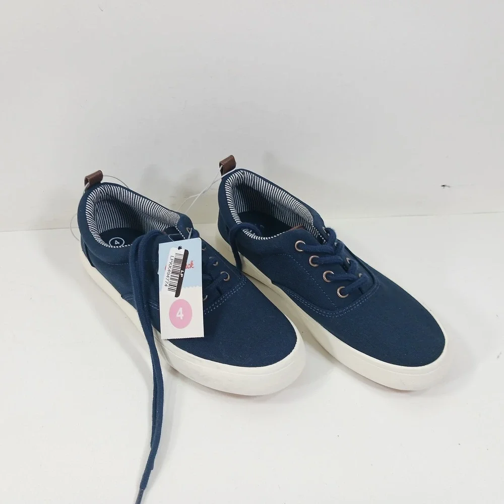 Cat & Jack Kids Navy Blue Canvas Low Top Lace Up Sneakers Size 4 Jett